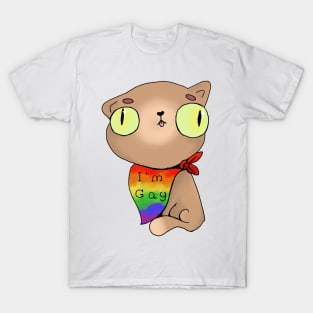 Mocha the Cat "I'm Gay" Bandanna T-Shirt